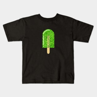 Tropical Fruit Popsicles on Black Kids T-Shirt